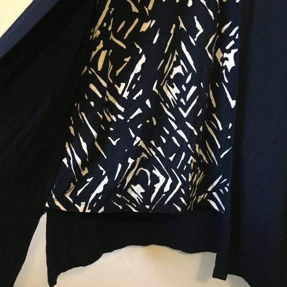 Cleo Open Cardigan Vest Abstract Tank Top Combo Keyhole Window Top - Picture 5 of 15